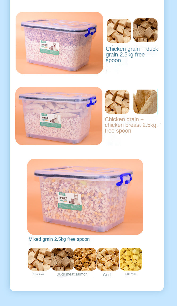 Pet freeze-dried cat snacks freeze-dried chicken duck chicken breast freeze-dried bucket