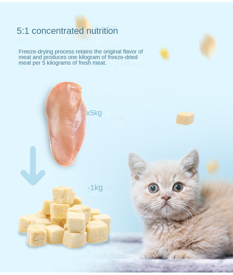 Pet freeze-dried cat snacks freeze-dried chicken duck chicken breast freeze-dried bucket