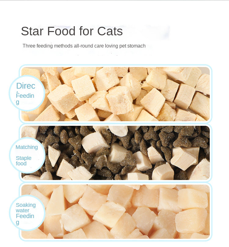 Pet freeze-dried cat snacks freeze-dried chicken duck chicken breast freeze-dried bucket