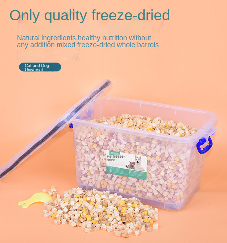 Pet freeze-dried cat snacks freeze-dried chicken duck chicken breast freeze-dried bucket