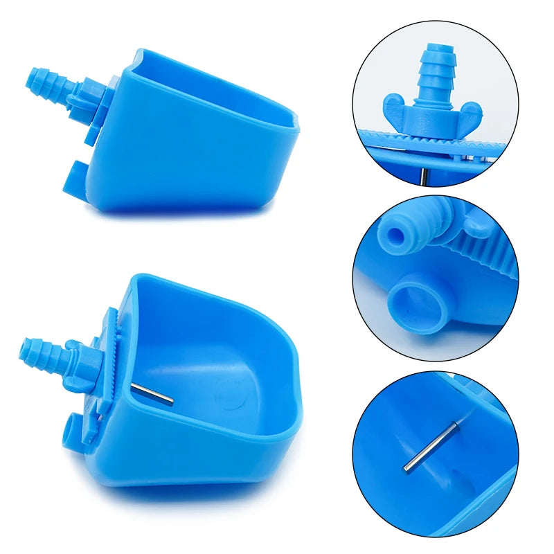 4 Pcs Abreuvoir automatique pour lapin en acier inoxydable / plastique Abreuvoir pour poulet et canard de ferme Facile à installer Abreuvoirs pour animaux