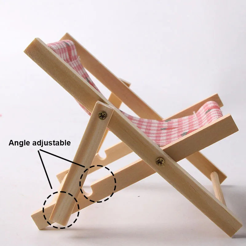 Small Pet Beach Chair, Hamster Bed Toy for Rest Play Sleep, Mini Furniture & Cage Decor for Small Animals