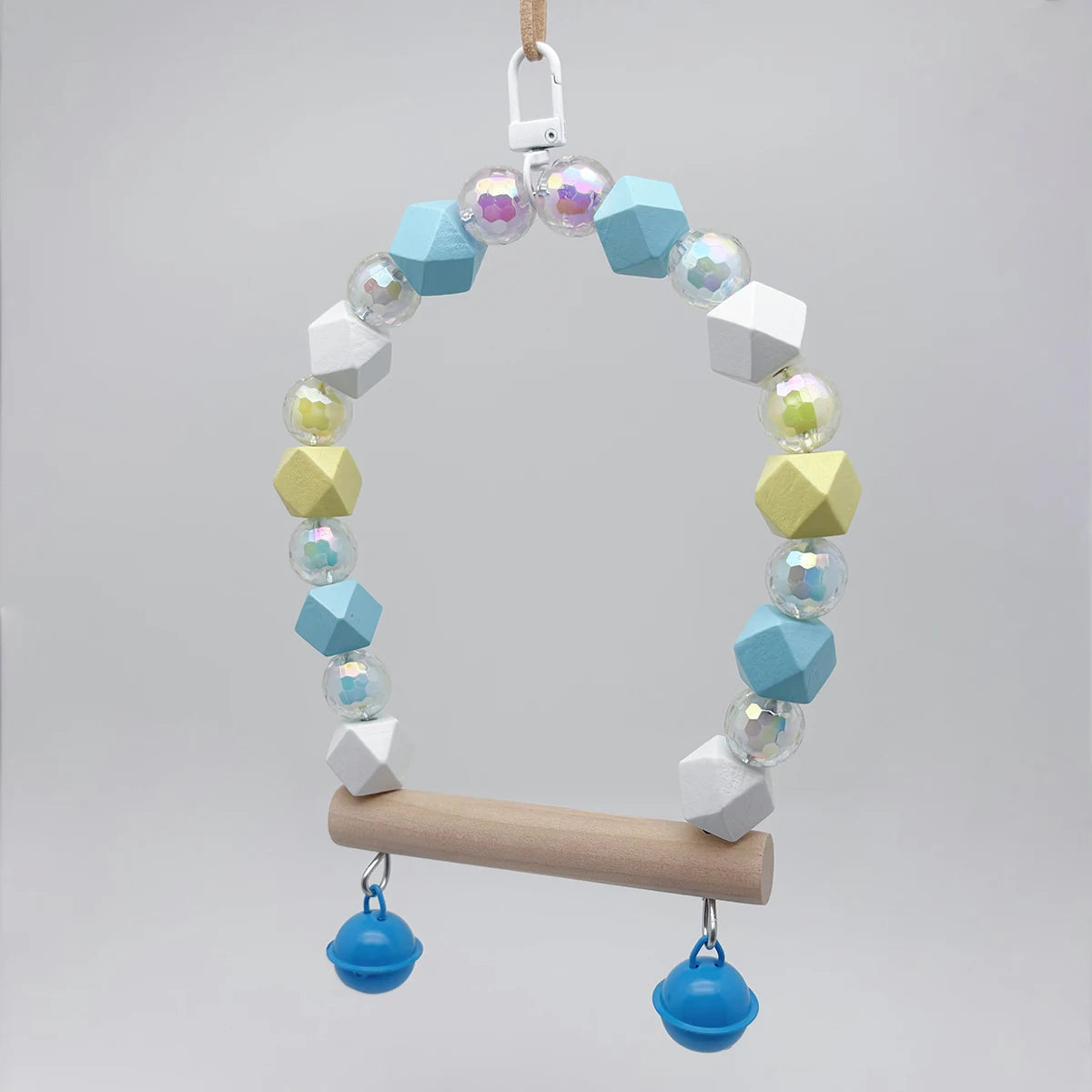 Perroquet Oiseau Balançoire Acrylique Clochette Jouet Petit Moyen Animal Cadre Support Cage à Oiseaux Accessoires Divertissement Sucre Planeur