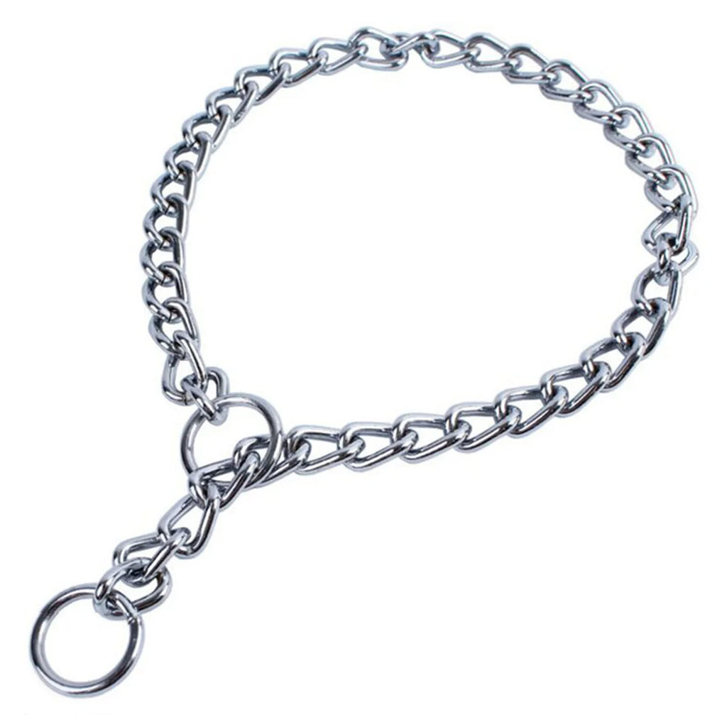 Collier étrangleur pour chien Pet P Snake Chain Collier étrangleur pour chien en acier inoxydable Collier de dressage réglable pour bouledogue