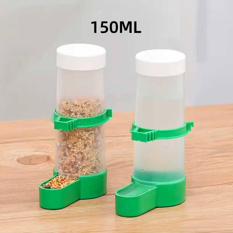 2 Automatic Bird Waterers and Feeders, Anti-Spill Water Bottles and Cups for Parrots and Pets