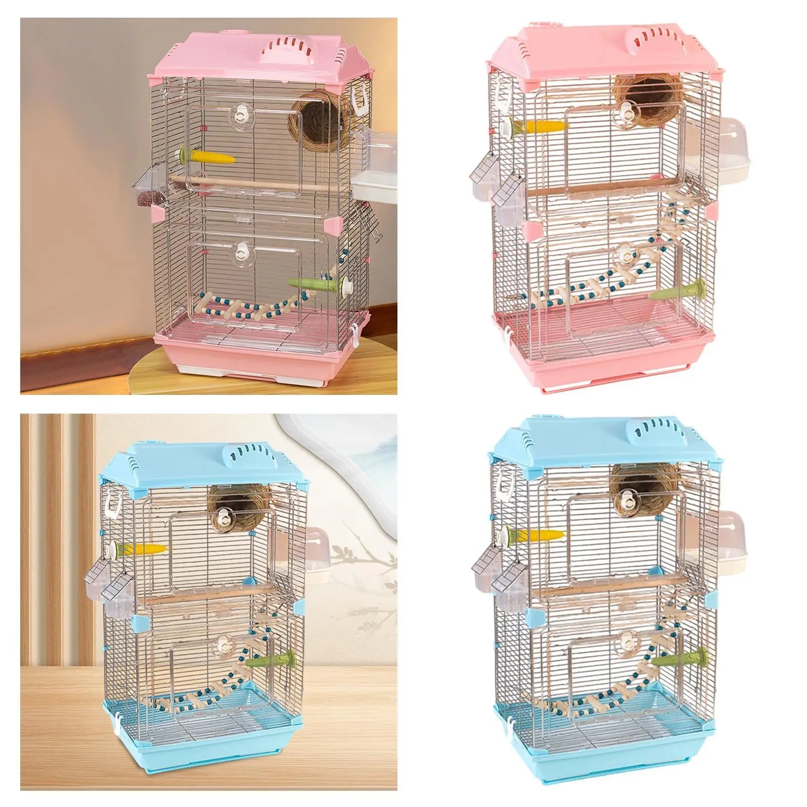 Bird Cage Loro Cage Cage Decoration of Transparent Acrylic Pájaro Double Layer for Láscecas Loros