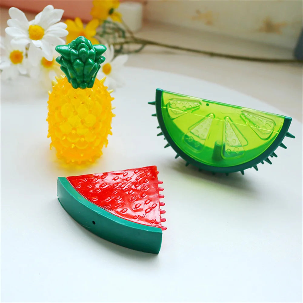Jouet de mastication réfrigérant pour animaux de compagnie – Jouet réutilisable pour chien et chat, dentition, été, pastèque, ananas, citron, durable, glace, fruits congelés en forme de jouets