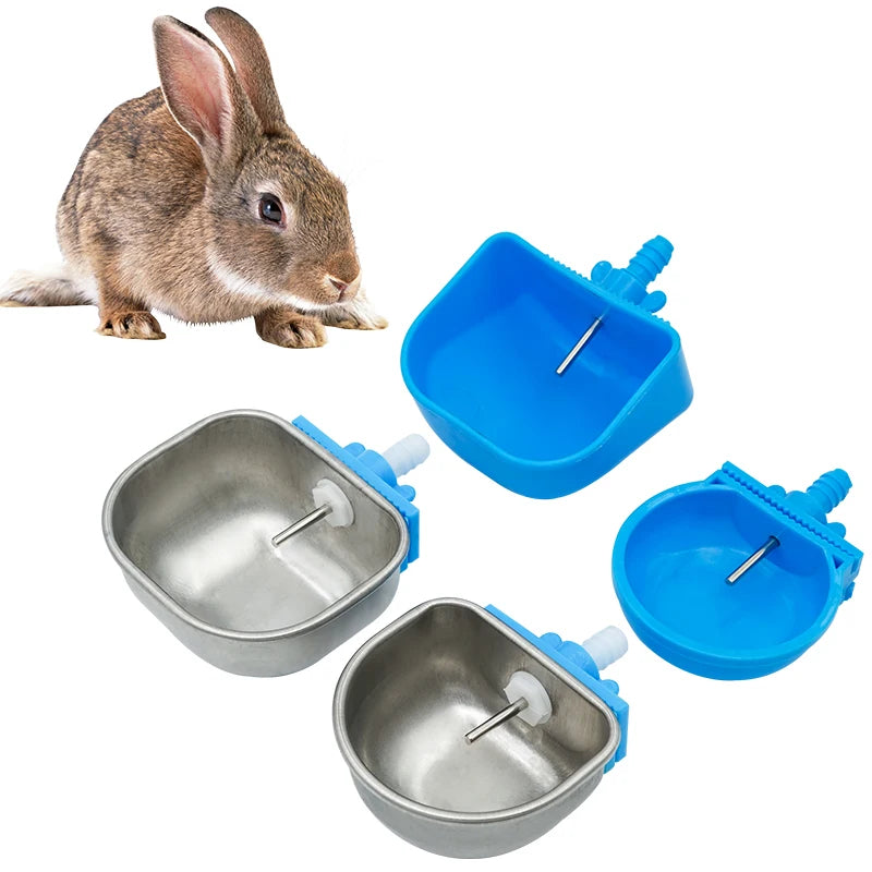 4 Pcs Abreuvoir automatique pour lapin en acier inoxydable / plastique Abreuvoir pour poulet et canard de ferme Facile à installer Abreuvoirs pour animaux