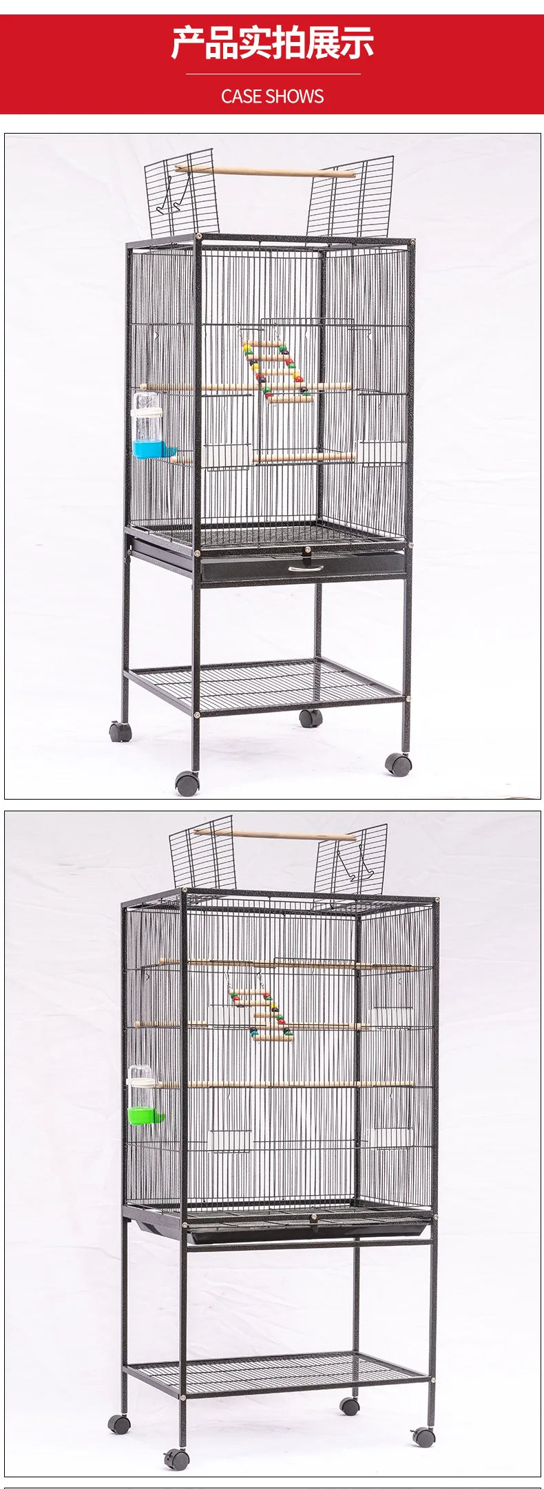 Cage à oiseaux en métal pour la maison, villa pour oiseaux ornementale, cage pour perroquet, cage métallique pour animaux de compagnie