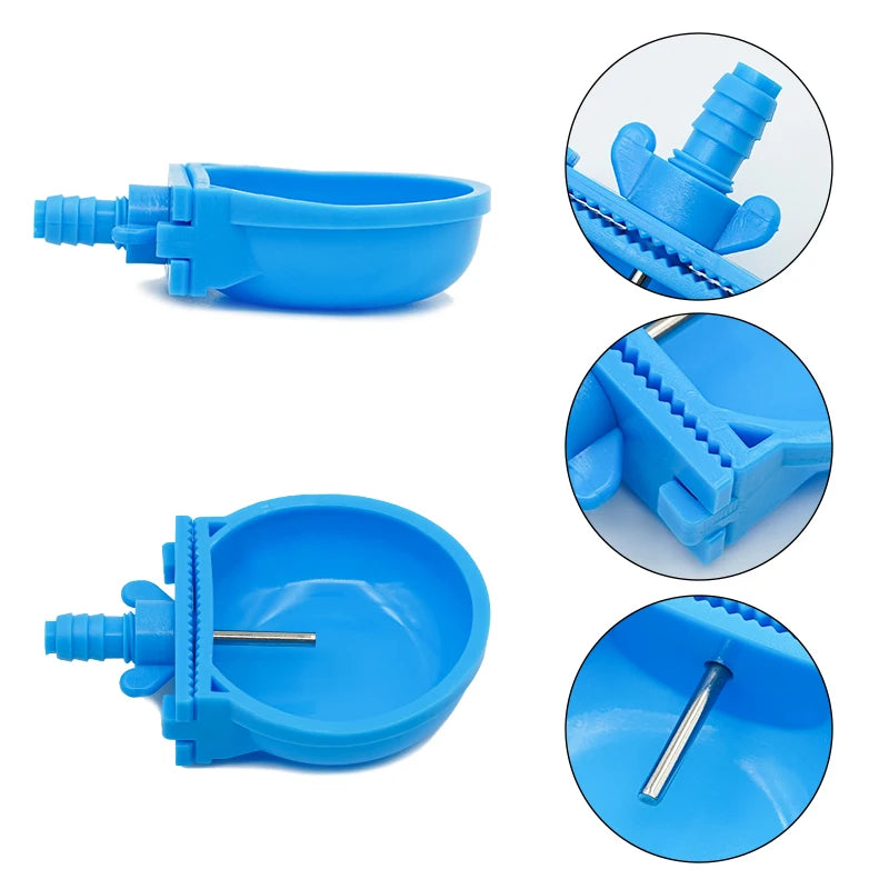 4 Pcs Abreuvoir automatique pour lapin en acier inoxydable / plastique Abreuvoir pour poulet et canard de ferme Facile à installer Abreuvoirs pour animaux