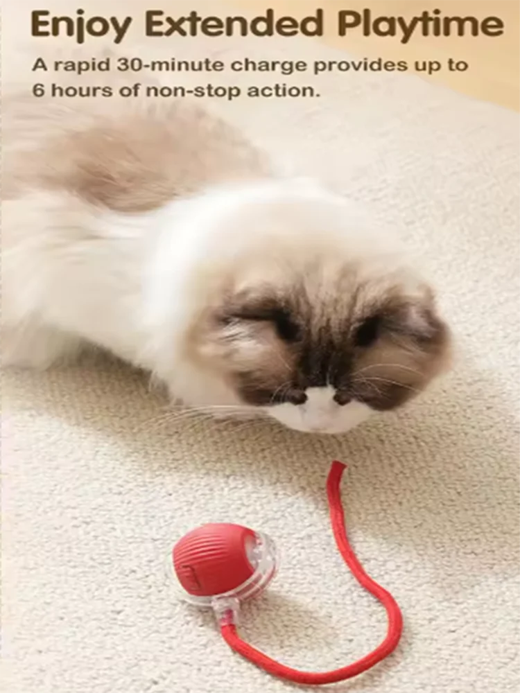 Balle interactive intelligente pour chat, durable, facile à nettoyer, évitement intelligent des obstacles, jouets pour chiens de compagnie
