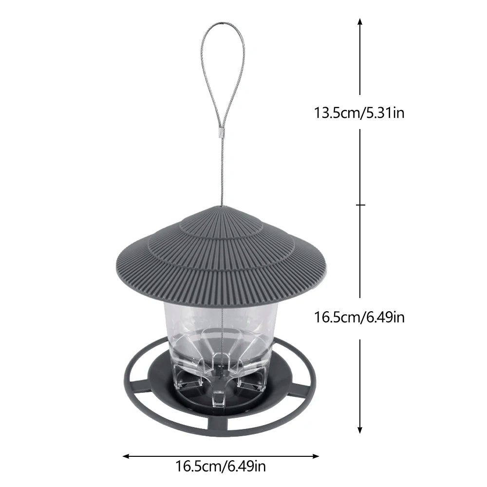 Mangeoire à oiseaux automatique suspendue pour jardin, tonnelle, distributeur de nourriture pour oiseaux sauvages avec corde de suspension, décoration de maison, fournitures pour animaux de compagnie