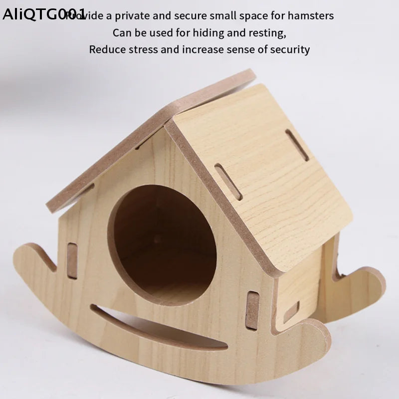 Wooden Bridge Seesaw Swing Set for Hamsters Small Animal Activity Center DIY Cage Accessories Climbing Toys
