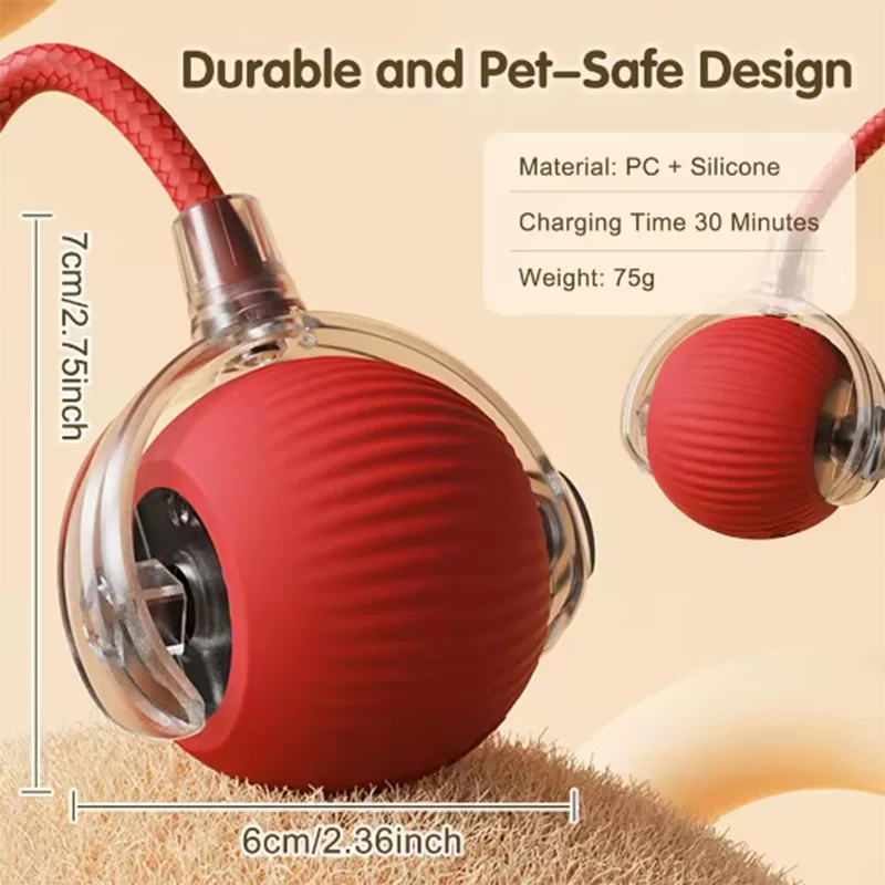 Balle interactive intelligente pour chat, durable, facile à nettoyer, évitement intelligent des obstacles, jouets pour chiens de compagnie