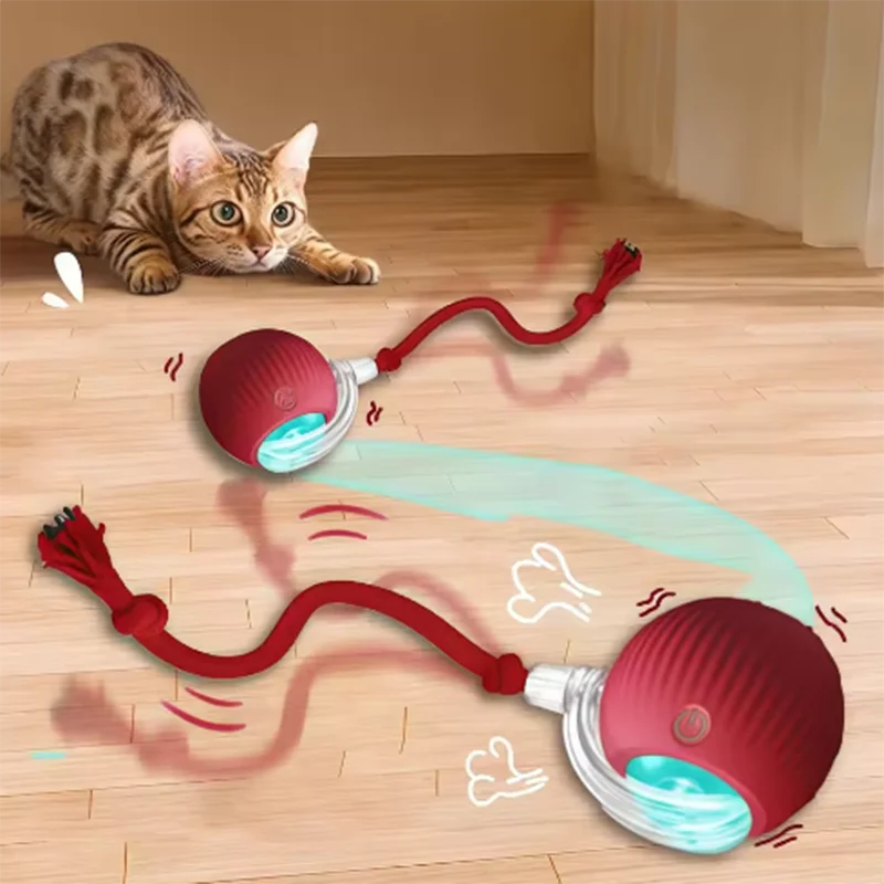 Balle interactive intelligente pour chat, durable, facile à nettoyer, évitement intelligent des obstacles, jouets pour chiens de compagnie