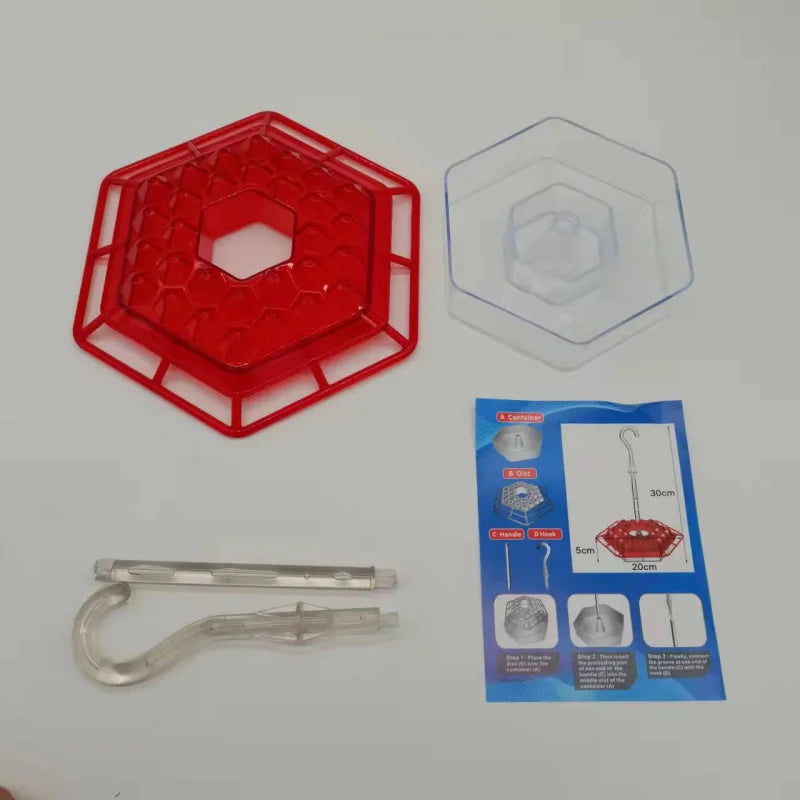 Hanging Red Hexagon Hummingbird Feeder with Hook Garden Bird Feeder
