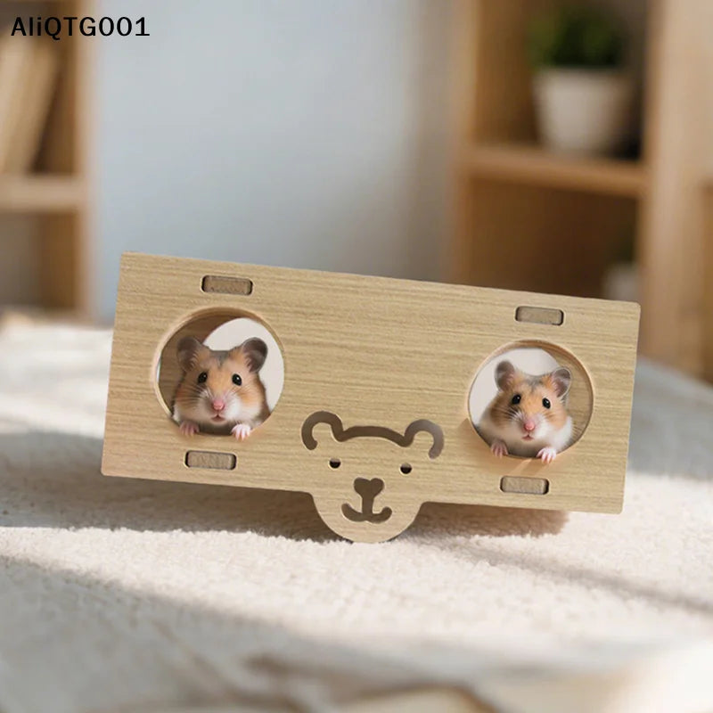 Wooden Bridge Seesaw Swing Set for Hamsters Small Animal Activity Center DIY Cage Accessories Climbing Toys