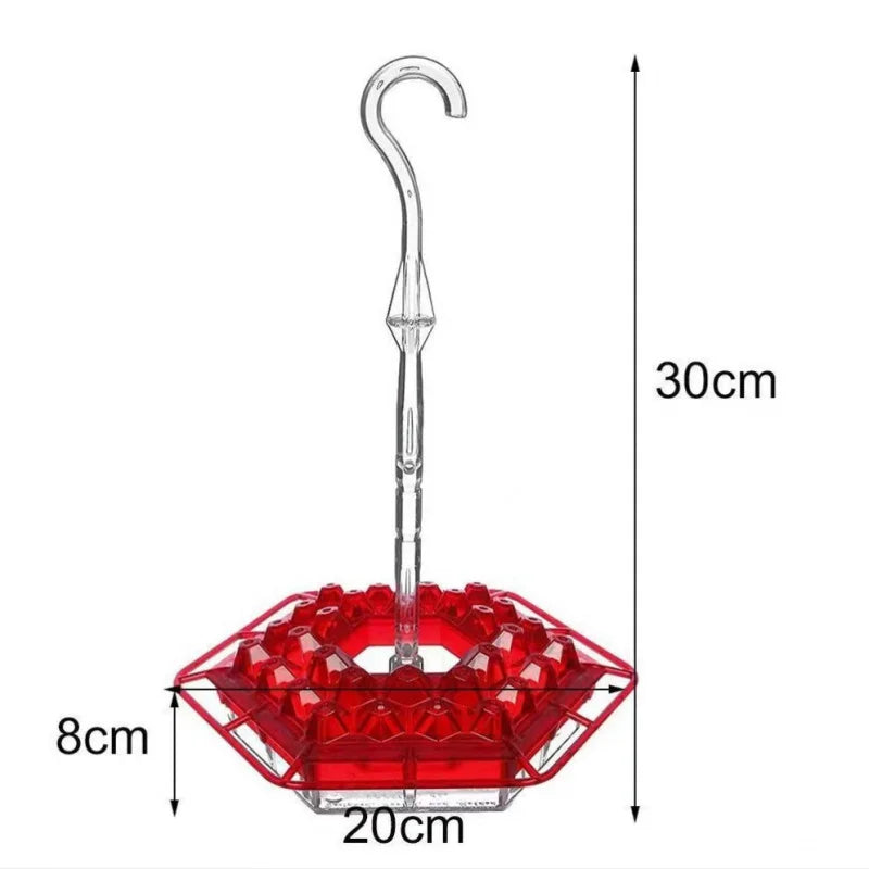 Hanging Red Hexagon Hummingbird Feeder with Hook Garden Bird Feeder