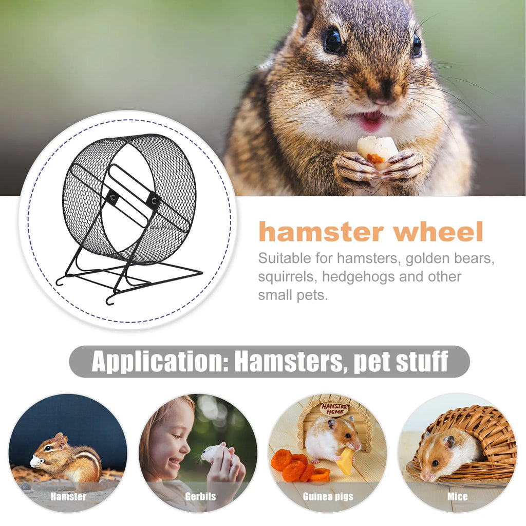 Iron Silent Hamster Running Wheel Comfortable Size Hedgehog Exercise Plaything Small Pet Running Wheel for Strength