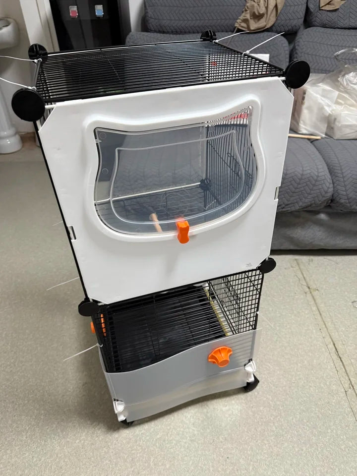 Grande Volière pour Perroquets Spacieuse Volière avec Perchoir Luxe Habitat pour Calopsittes et Perruches Design Anti-Salissures Villa pour Oiseaux