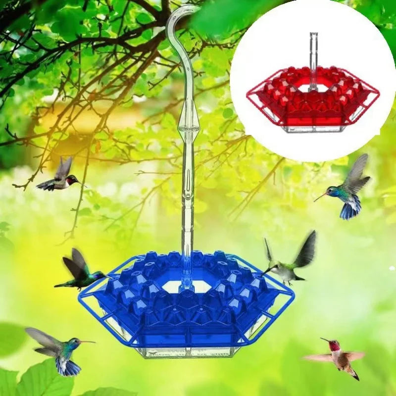 Hanging Red Hexagon Hummingbird Feeder with Hook Garden Bird Feeder