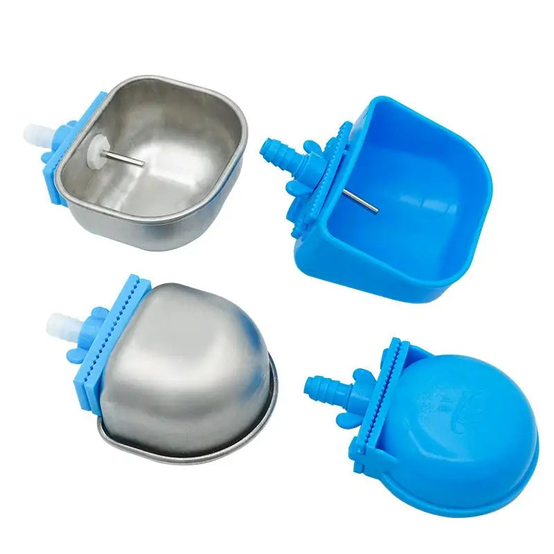 4 Pcs Abreuvoir automatique pour lapin en acier inoxydable / plastique Abreuvoir pour poulet et canard de ferme Facile à installer Abreuvoirs pour animaux