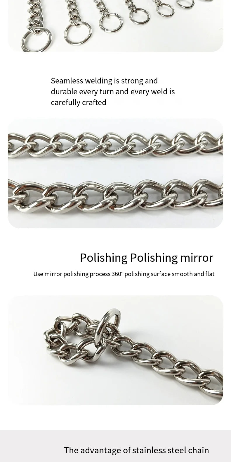 Collier étrangleur pour chien Pet P Snake Chain Collier étrangleur pour chien en acier inoxydable Collier de dressage réglable pour bouledogue