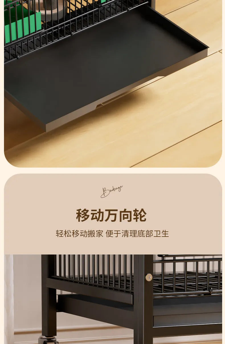 قفص طيور ببغاء أنبوبي مربع سميك، قفص طيور عالمي Xuanfeng tiger skin peony، فيلا زرزور، قفص تربية منزلي فاخر