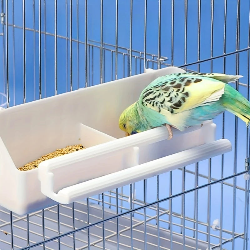 Mangeoire à oiseaux Perroquet suspendu Bol de nourriture et d'eau Distributeur de nourriture à double grille pour Perroquets Perruches Pigeons