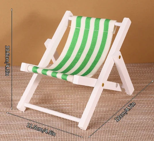 Small Pet Beach Chair, Hamster Bed Toy for Rest Play Sleep, Mini Furniture & Cage Decor for Small Animals