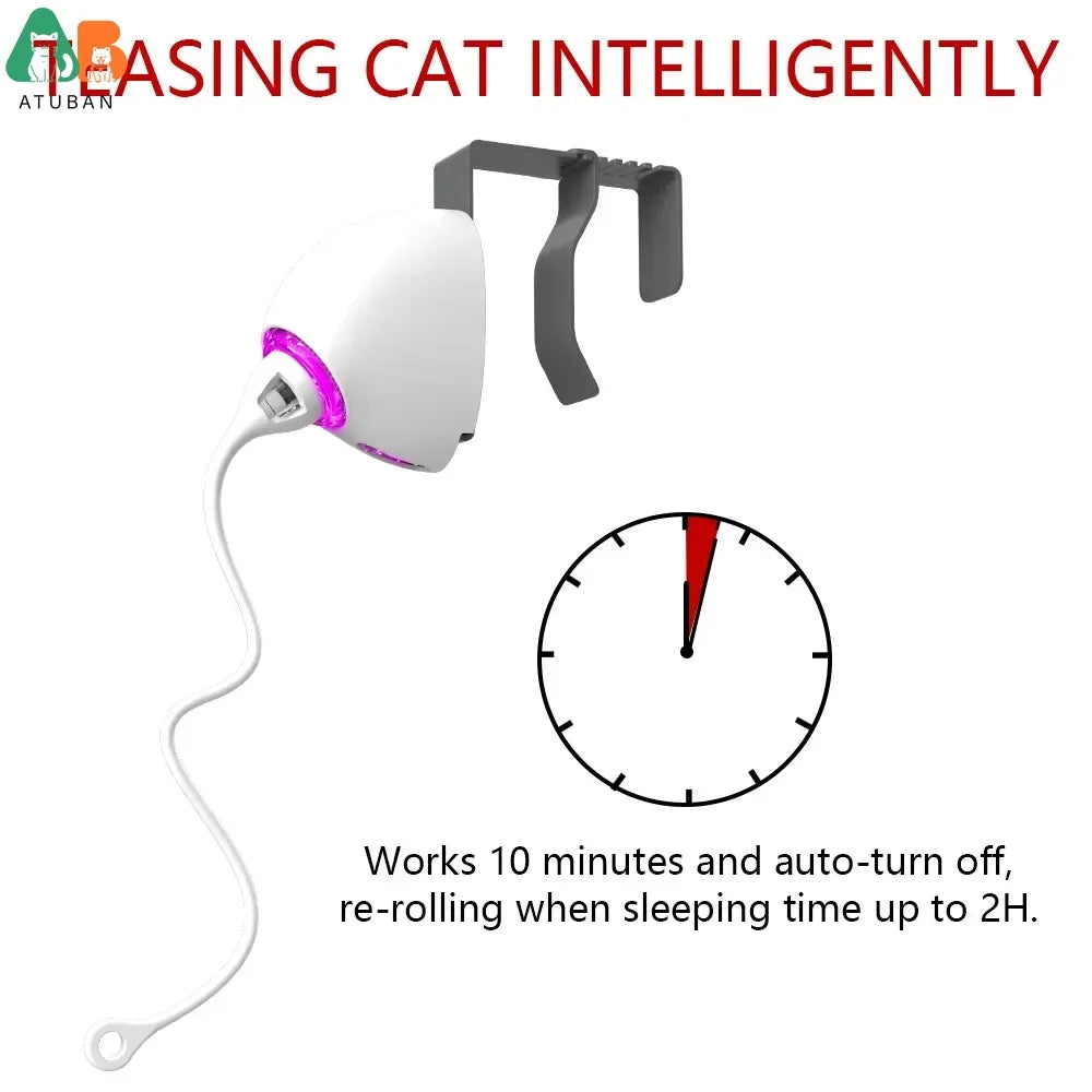 Jouet électrique pour chat à corde automatique, jouets interactifs à suspendre pour chaton, bâtons attrape-chat à mouvement aléatoire