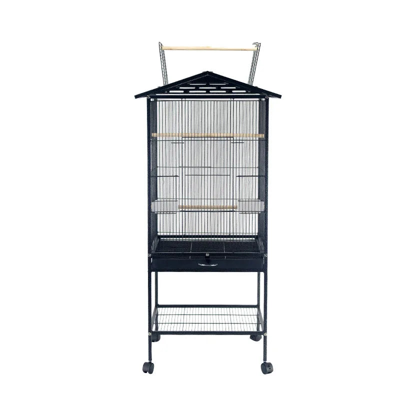 Cage à oiseaux en métal pour la maison, villa pour oiseaux ornementale, cage pour perroquet, cage métallique pour animaux de compagnie