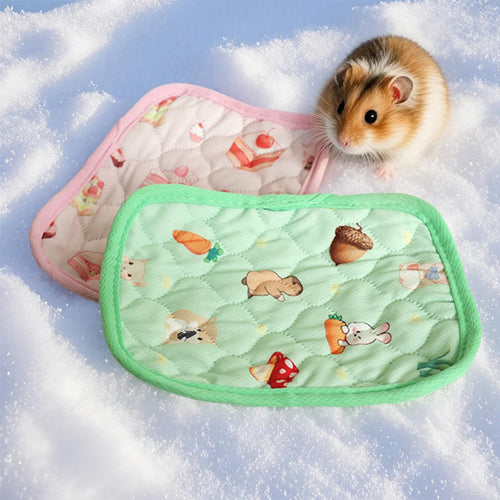 1 PC Summer Indoor Cooling Bed with Ice Silk Breathable Pet Cooling Mat Diaper Pad for Small Animals Rabbits Hamsters Chinchilla