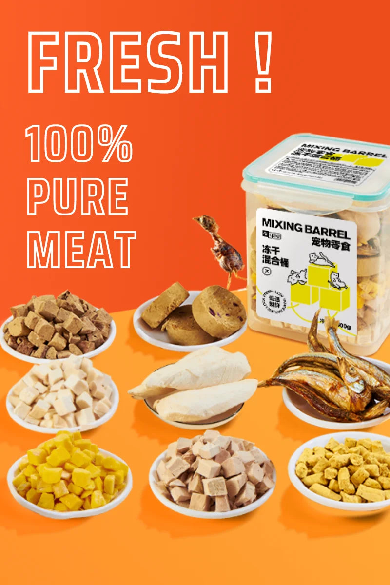 Granulés de poulet lyophilisés Seau de 500g Friandises pour animaux de compagnie lyophilisées Prix de gros d'usine pour chats 0 Ajouté Aliment pour animaux de compagnie riche en protéines