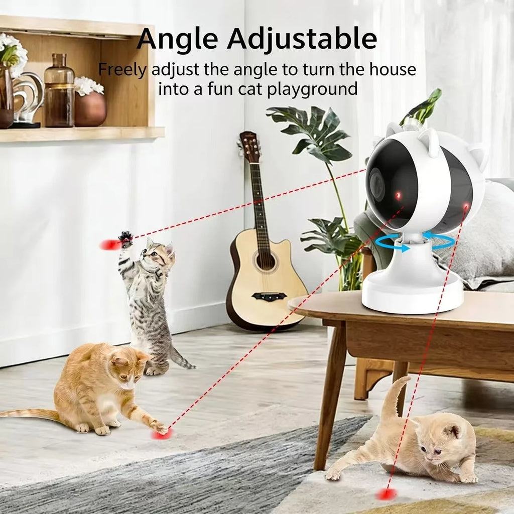 Jouets laser automatiques pour chats, interactifs et intelligents, avec minuterie, jouet LED pour animaux de compagnie, accessoires pour chats d'intérieur, jouet électronique rotatif pour chats.