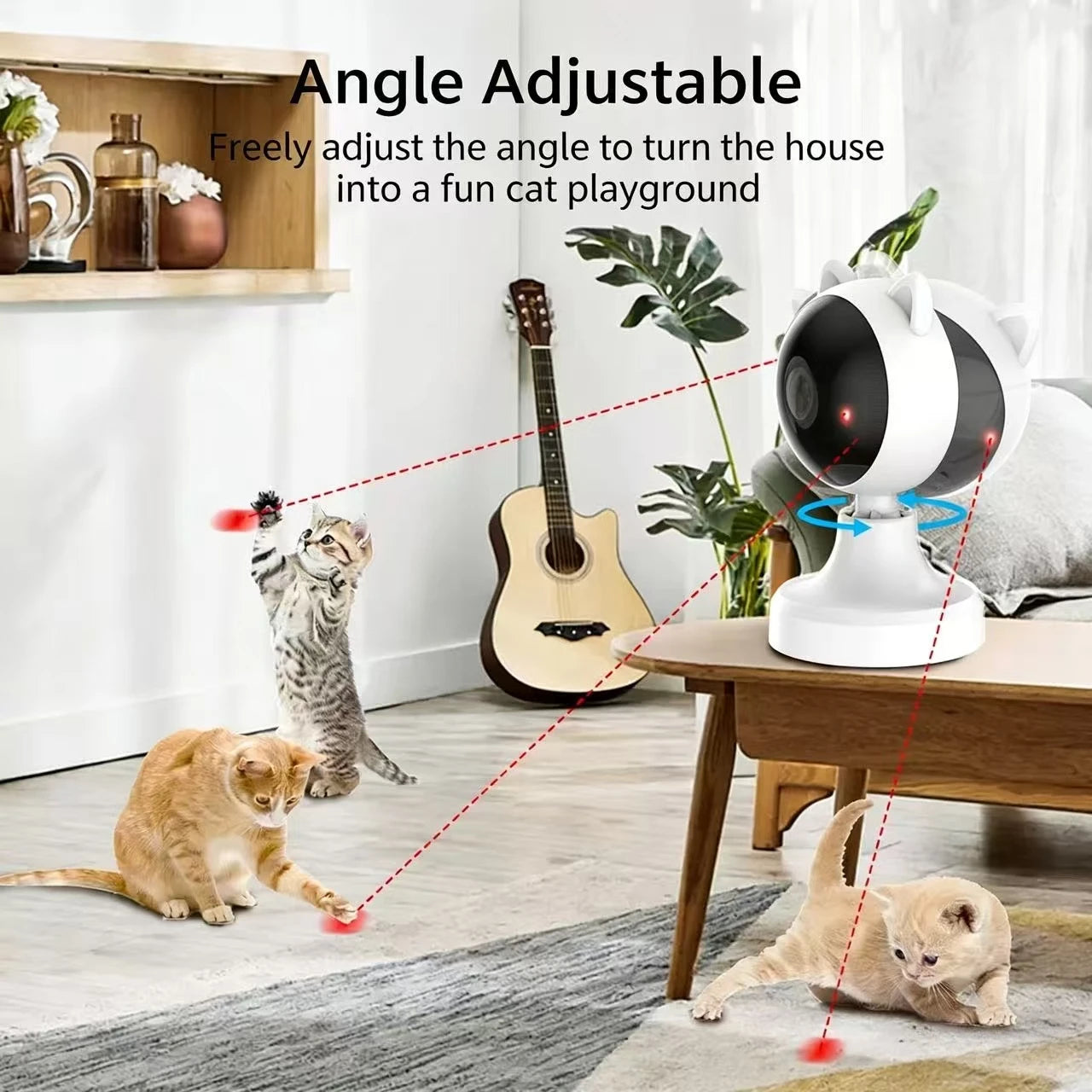 Jouets laser automatiques pour chats, interactifs et intelligents, avec minuterie, jouet LED pour animaux de compagnie, accessoires pour chats d'intérieur, jouet électronique rotatif pour chats.