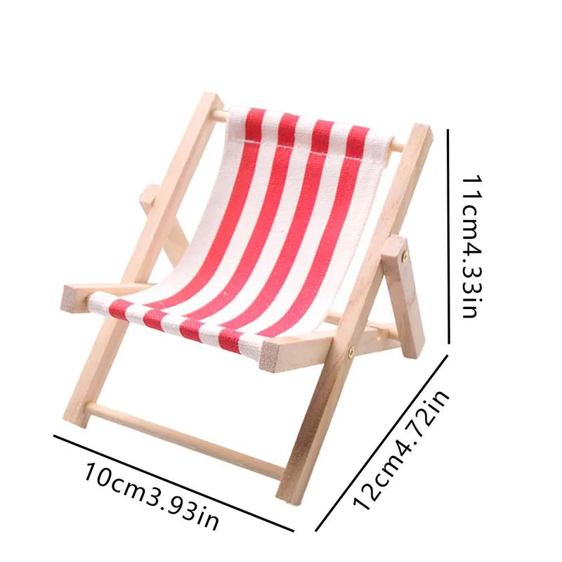 Small Pet Beach Chair, Hamster Bed Toy for Rest Play Sleep, Mini Furniture & Cage Decor for Small Animals