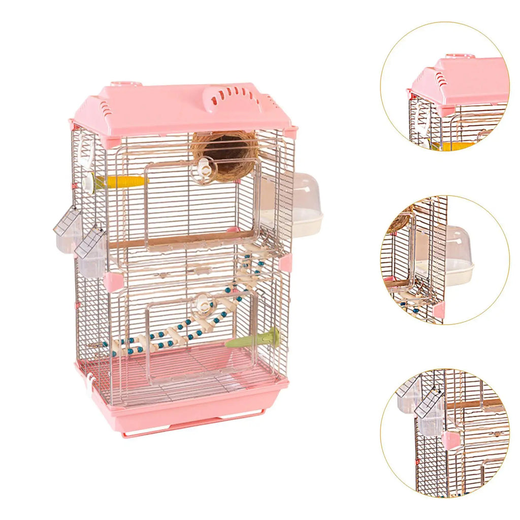 Bird Cage Loro Cage Cage Decoration of Transparent Acrylic Pájaro Double Layer for Láscecas Loros