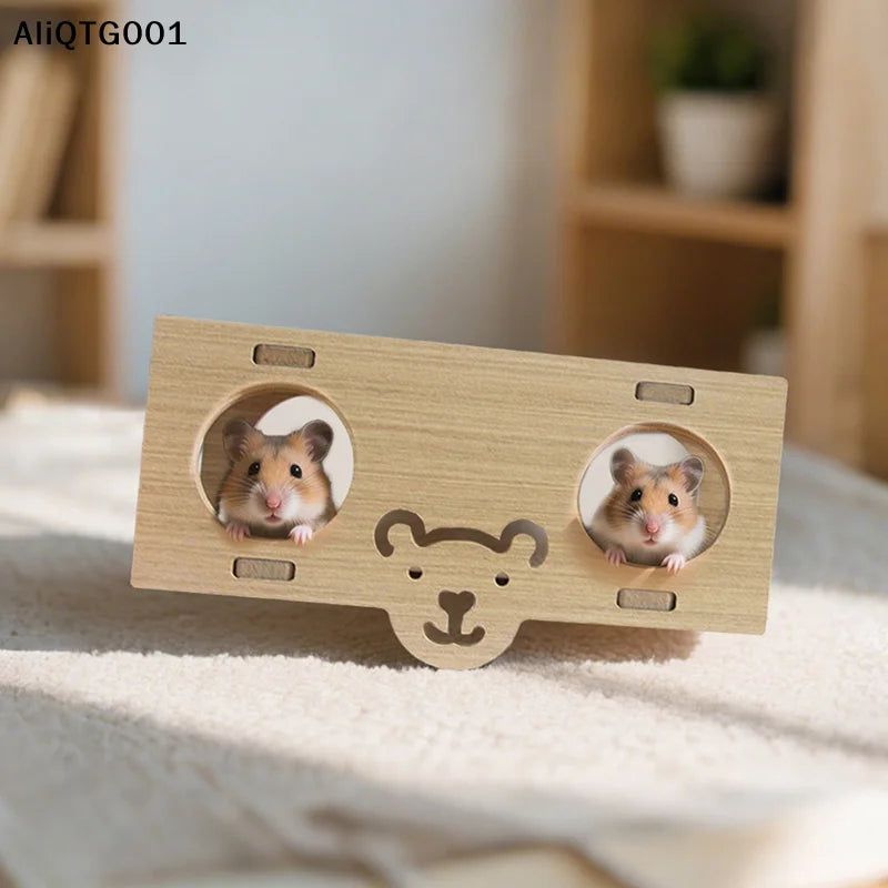 Wooden Bridge Seesaw Swing Set for Hamsters Small Animal Activity Center DIY Cage Accessories Climbing Toys