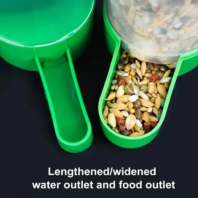 2 Automatic Bird Waterers and Feeders, Anti-Spill Water Bottles and Cups for Parrots and Pets