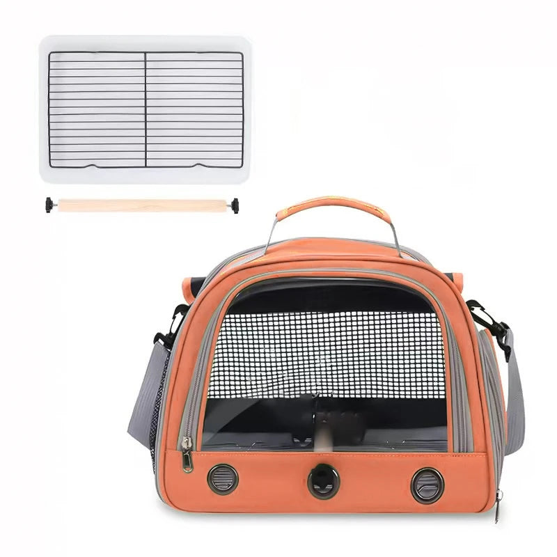 Sac de transport pour oiseaux avec perchoir pour perruche, inséparable, perroquet gris africain, calopsitte, caïque, conure, quaker, sac de voyage pour animaux de compagnie, idéal pour la randonnée
