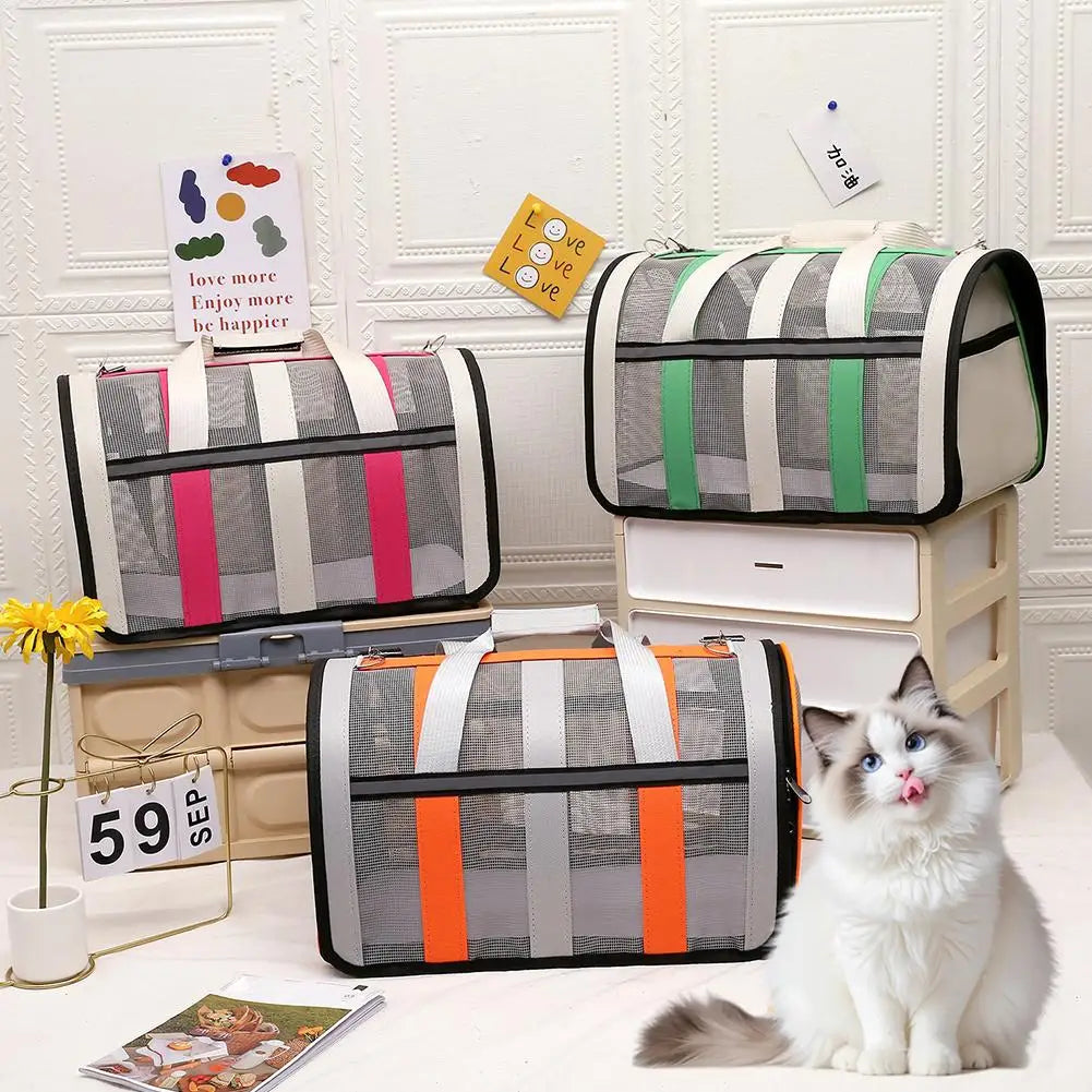 Nouveau Sac de sortie respirant pour Chat et Chien, Sac de transport d'été en bandoulière, Portable, Pliable, pour Chiens de petite et moyenne taille