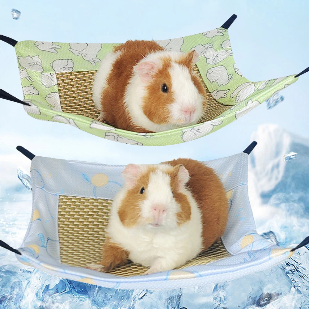 Summer Cooling Hamster Hammock Hanging Beds Rattan Mat for Small Animal Chinchillas Sugar Glider Squirrel Ferret Pets Supplies