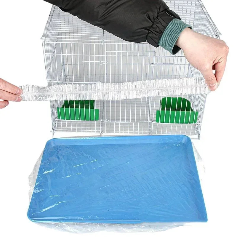 50 pièces 60/80/100/120/150cm Plateau pour animaux de compagnie Films PE jetables Tapis de litière pour lapin Couverture de plateau de cage Film de châssis de cage Couverture de toilettes Grande alèse
