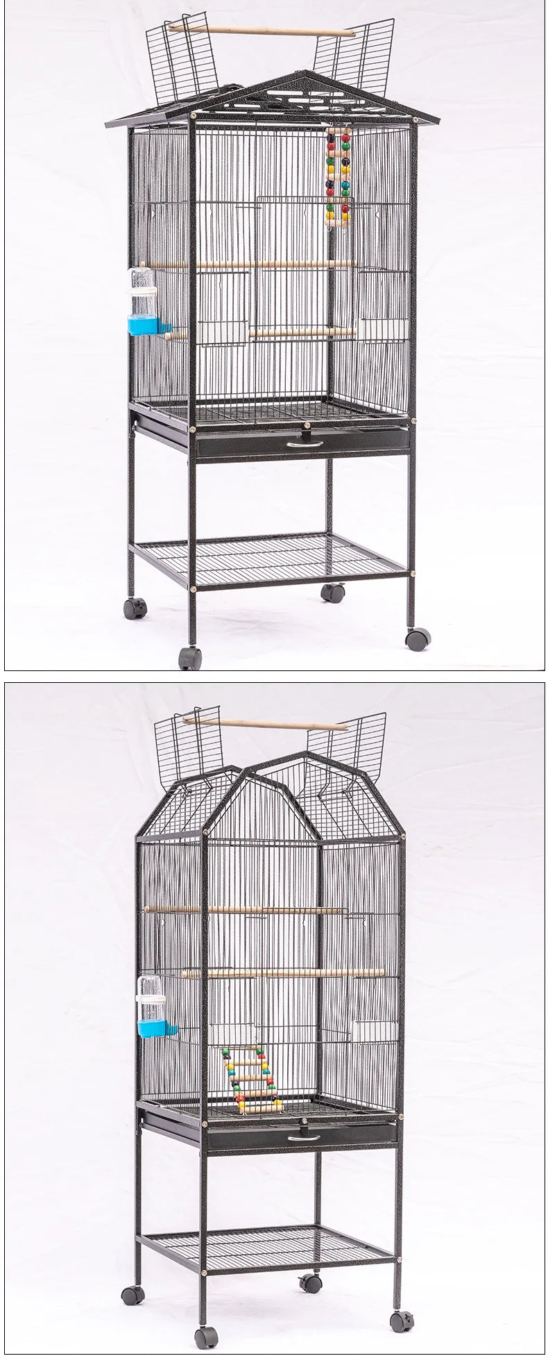 Cage à oiseaux en métal pour la maison, villa pour oiseaux ornementale, cage pour perroquet, cage métallique pour animaux de compagnie