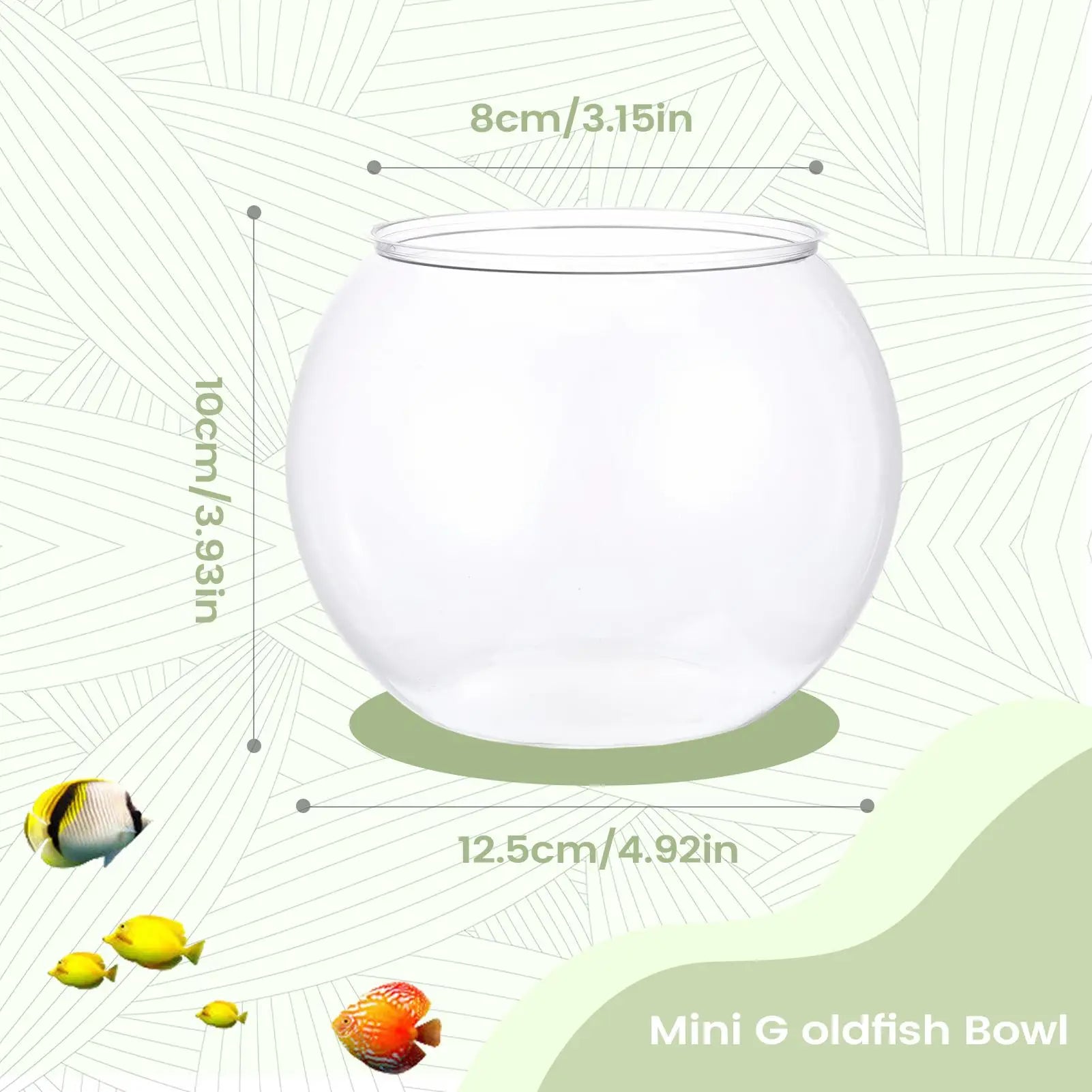 Decorative Aquarium Mini Fish Bowl Desktop Clear Landscape Fish Tank Bubble Planter Bowl For Table Centerpiece Party Decor