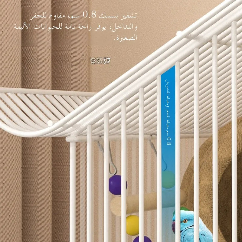 Petite Cage à Oiseaux Style Villa pour Perruches et Inséparables, Volière en Bois, Cage à Perroquets, Cage à Oiseaux de Compagnie, Type Maison