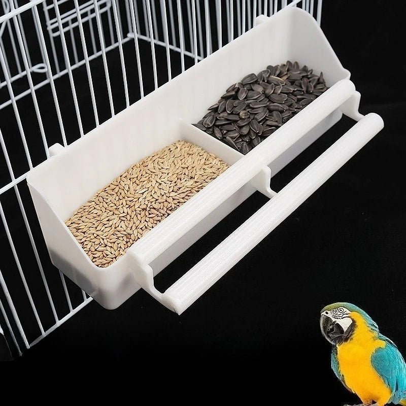 Mangeoire à oiseaux Perroquet suspendu Bol de nourriture et d'eau Distributeur de nourriture à double grille pour Perroquets Perruches Pigeons