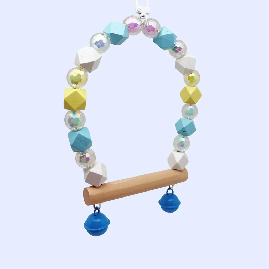 Perroquet Oiseau Balançoire Acrylique Clochette Jouet Petit Moyen Animal Cadre Support Cage à Oiseaux Accessoires Divertissement Sucre Planeur