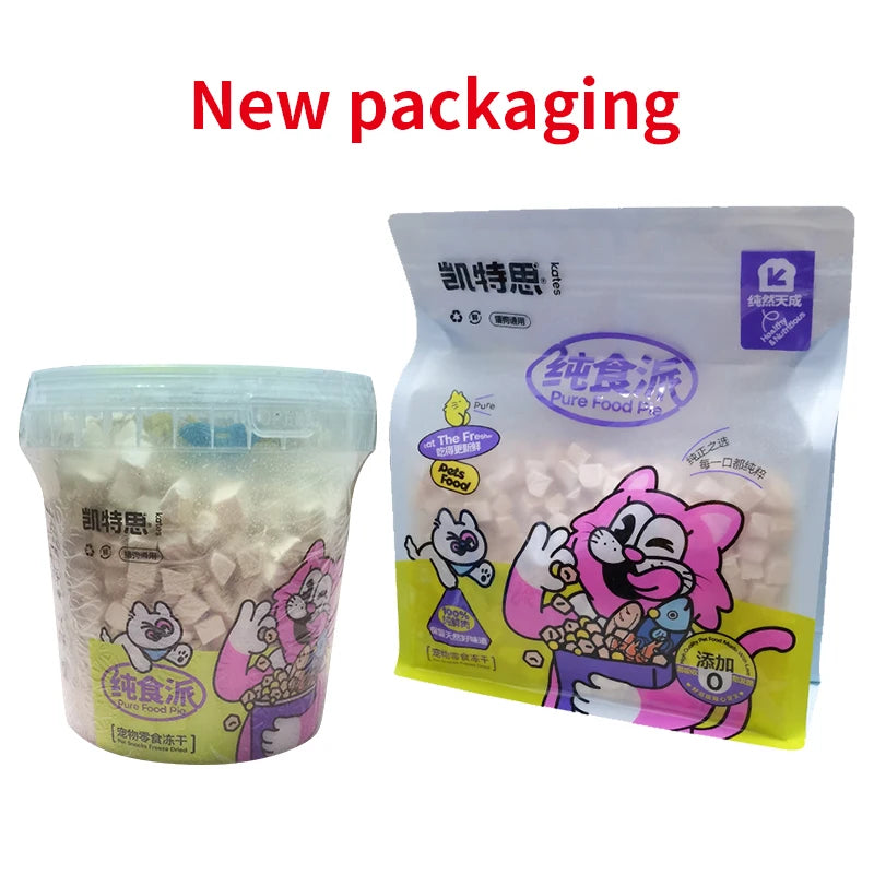 Pet freeze-dried cat snacks freeze-dried chicken duck chicken breast freeze-dried bucket